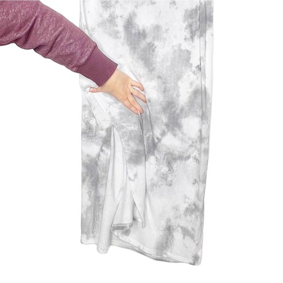 VICI Tie Dye T-Shirt Dress Crew Neck Short Sleeve Side-Slit White Black Sz Small - Picture 5 of 7